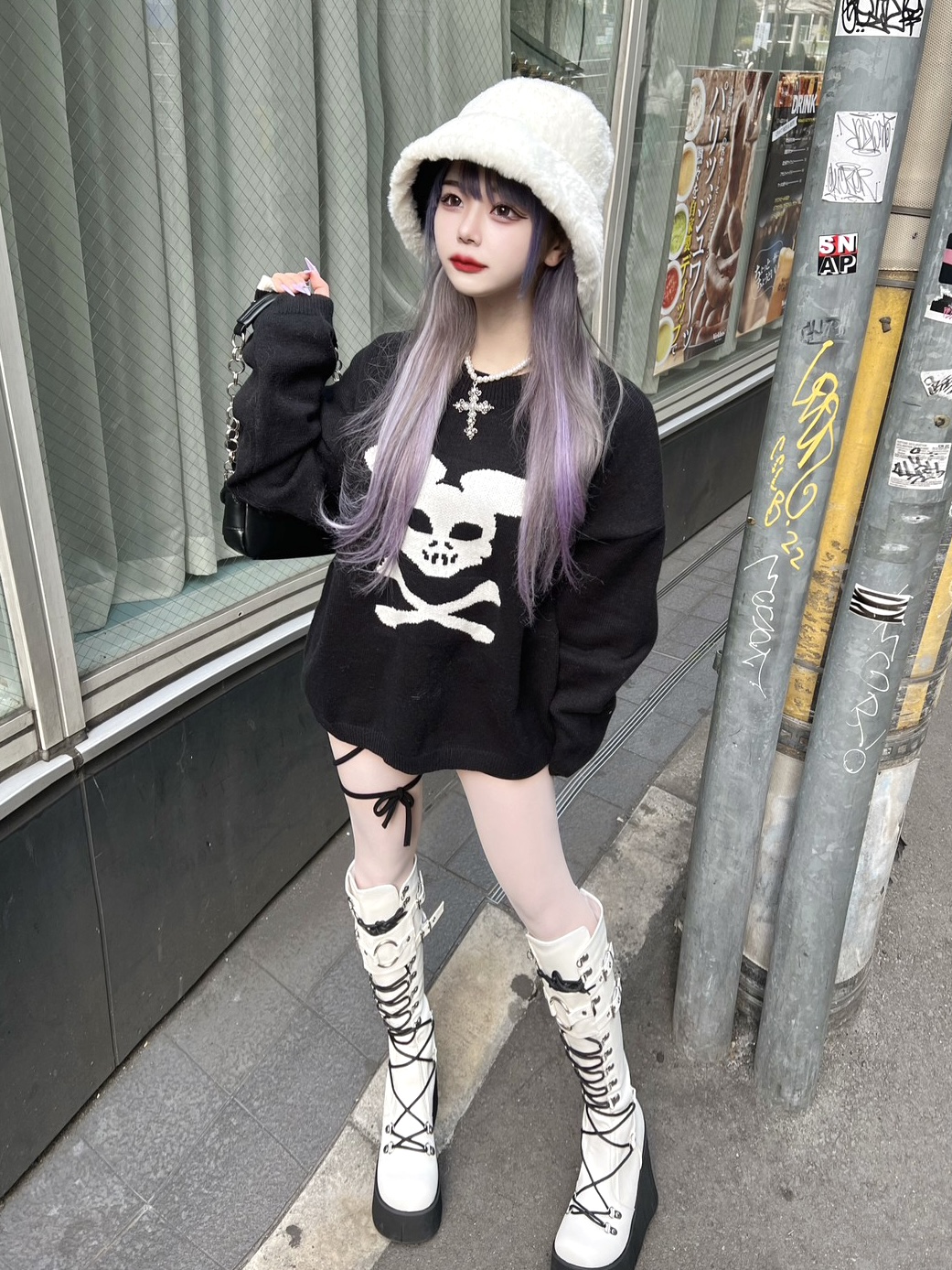 HEAVEN CAN WAIT】BUNNY SKULL KNIT | OUR BRAND,Heaven Can Wait