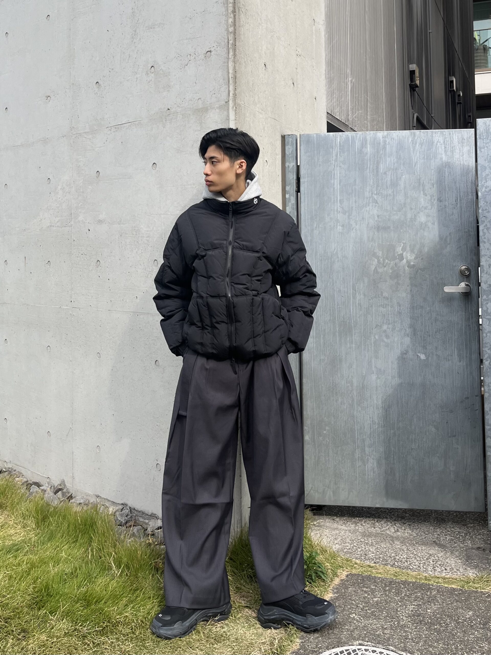 受注制【Chikashitsu +】belt wide slacks (3color) | OUR BRAND 