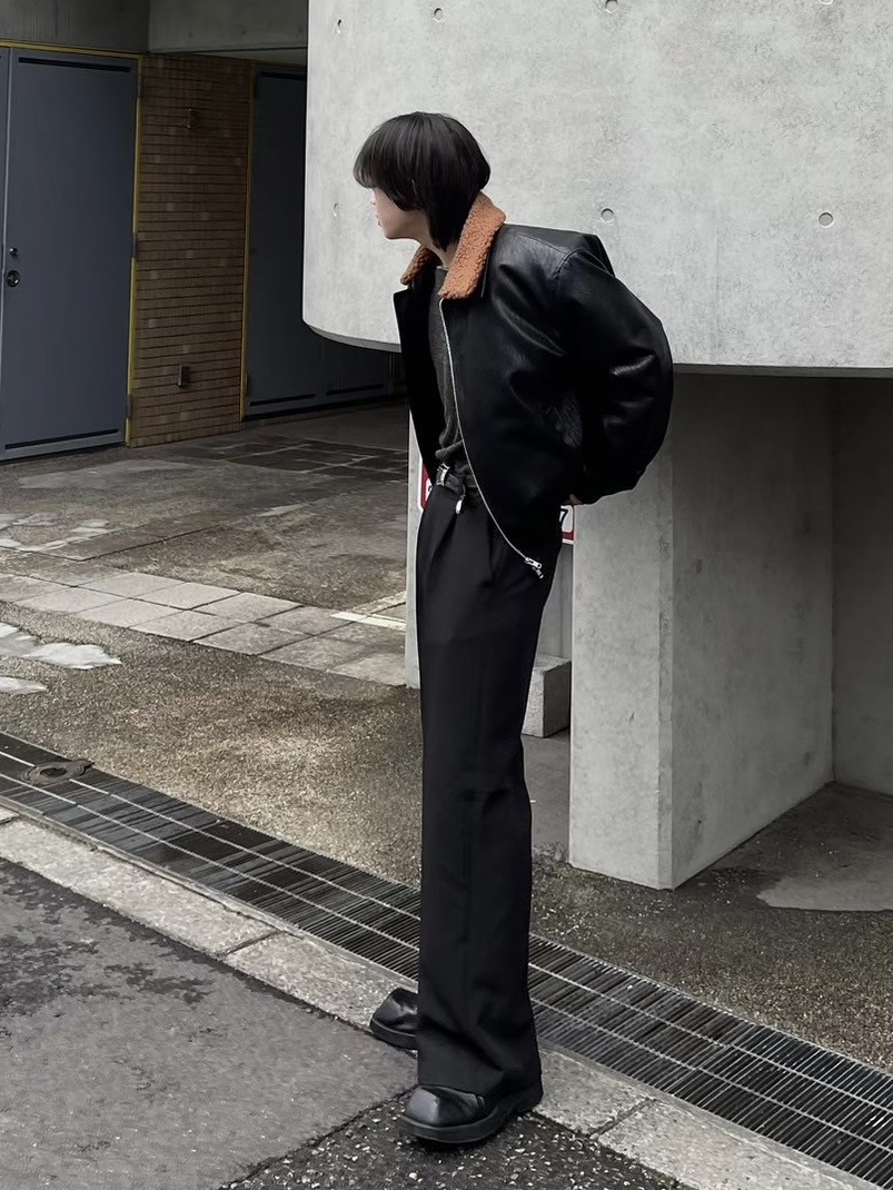 Chikashitsu +】leather bomber mustang jacket (2color) | OUR