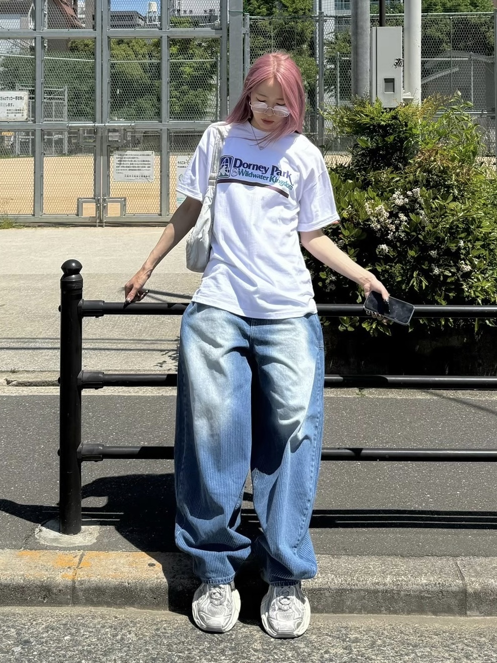 ESC STUDIO】stripe laser washing denim baggy pants | OUR