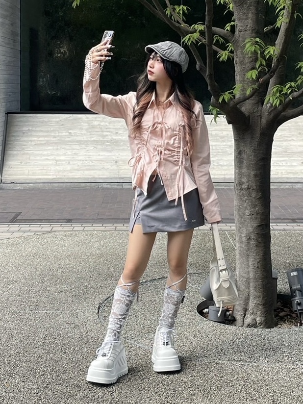 ★CRANK★MICRO FLARED SKIRT_BLACK★正規品/韓国直送料込/人気 ☆CRANK☆LAYERED DENIM SKIRT_BL☆正規品/韓国直送料込/人気