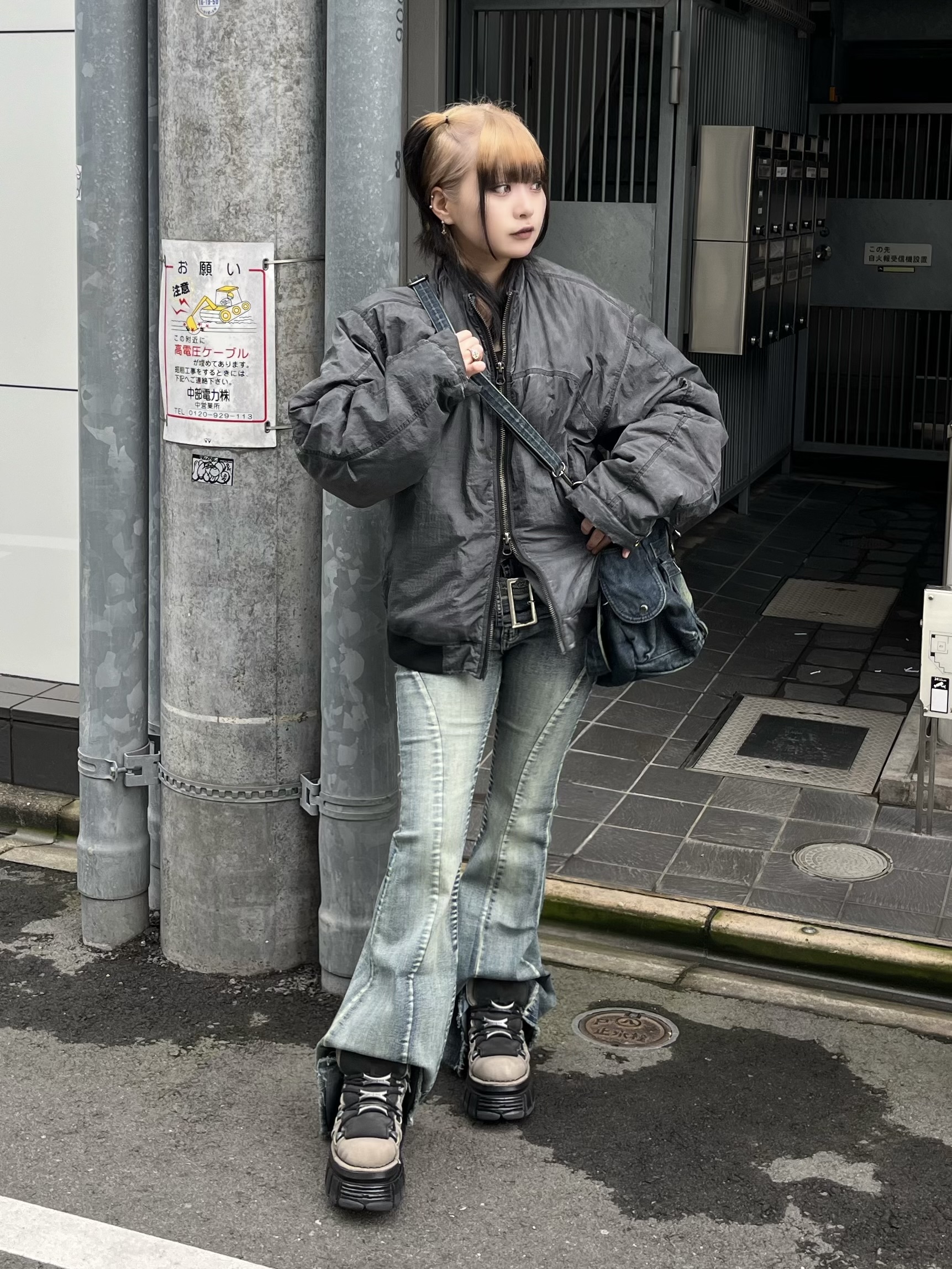 受注制【XU DOG】belt flare denim pants 2 (2color) | OUR