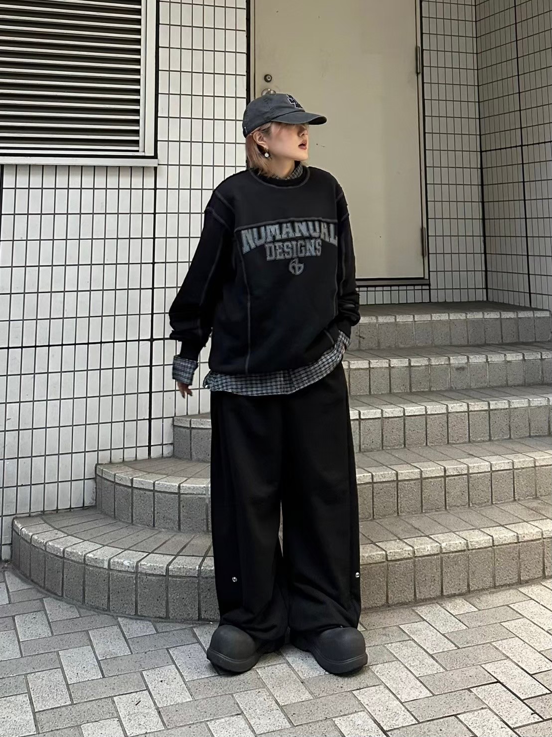 NOMANUAL】OVERDYED CHECK SHIRT | OUR BRAND,NOMANUAL (ノー