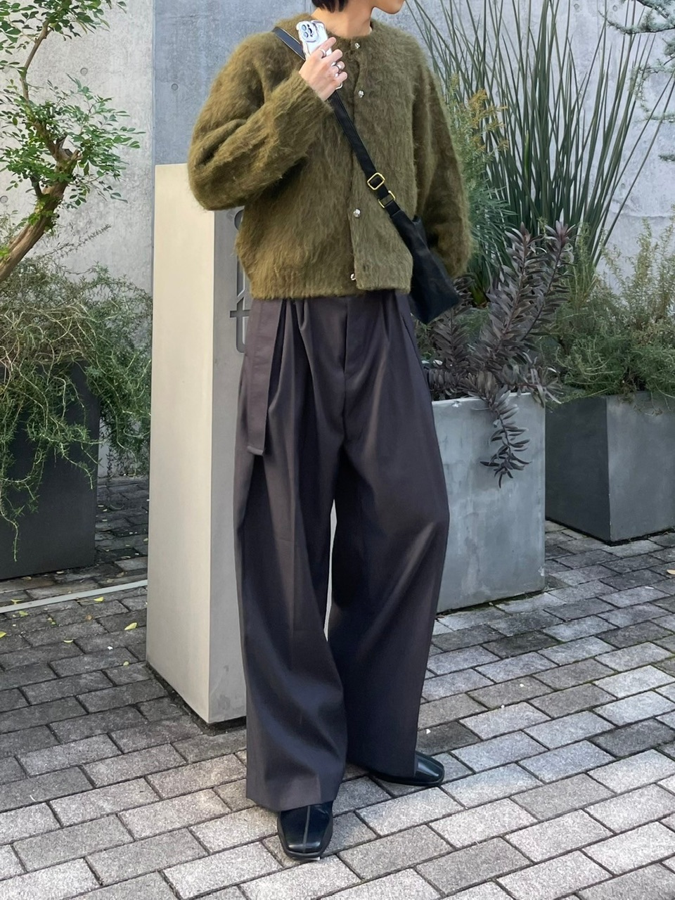 東京店WEB限定【Chikashitsu +】cropped wool shaggy knit