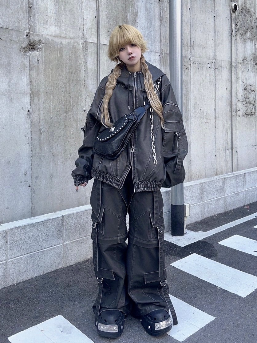 2/20 20:00発売【DIG YOUR OWN GRAVE】2WAY LEATHER CARGO PANTS