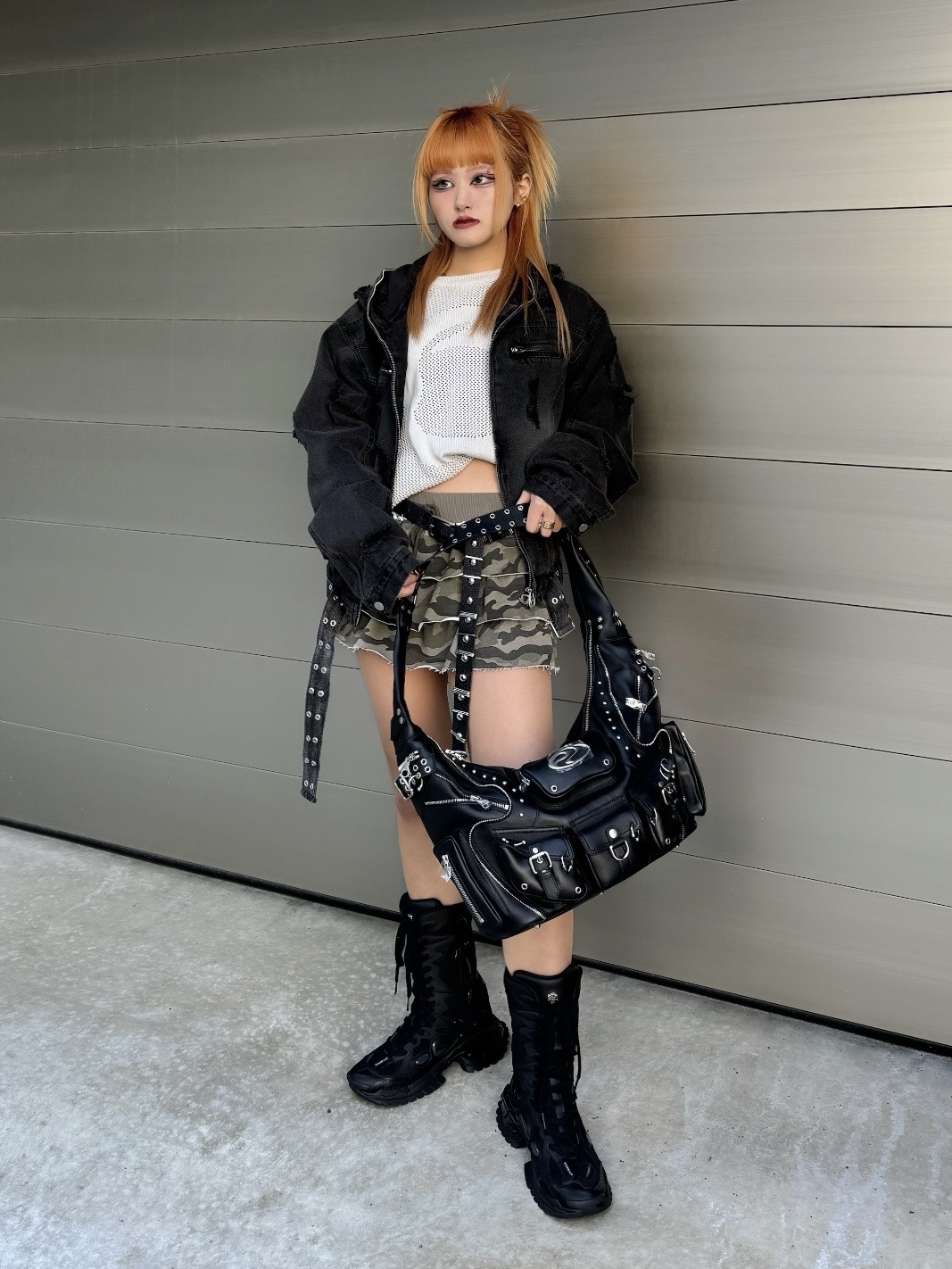 受注制【XU DOG】camouflage frill mini skirt | OUR BRAND,XU