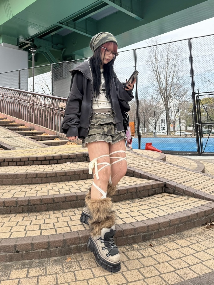 受注制【Never mind the XU】camouflage frill mini skirt | OUR 受注制【Never mind the XU】camouflage frill mini skirt | OUR