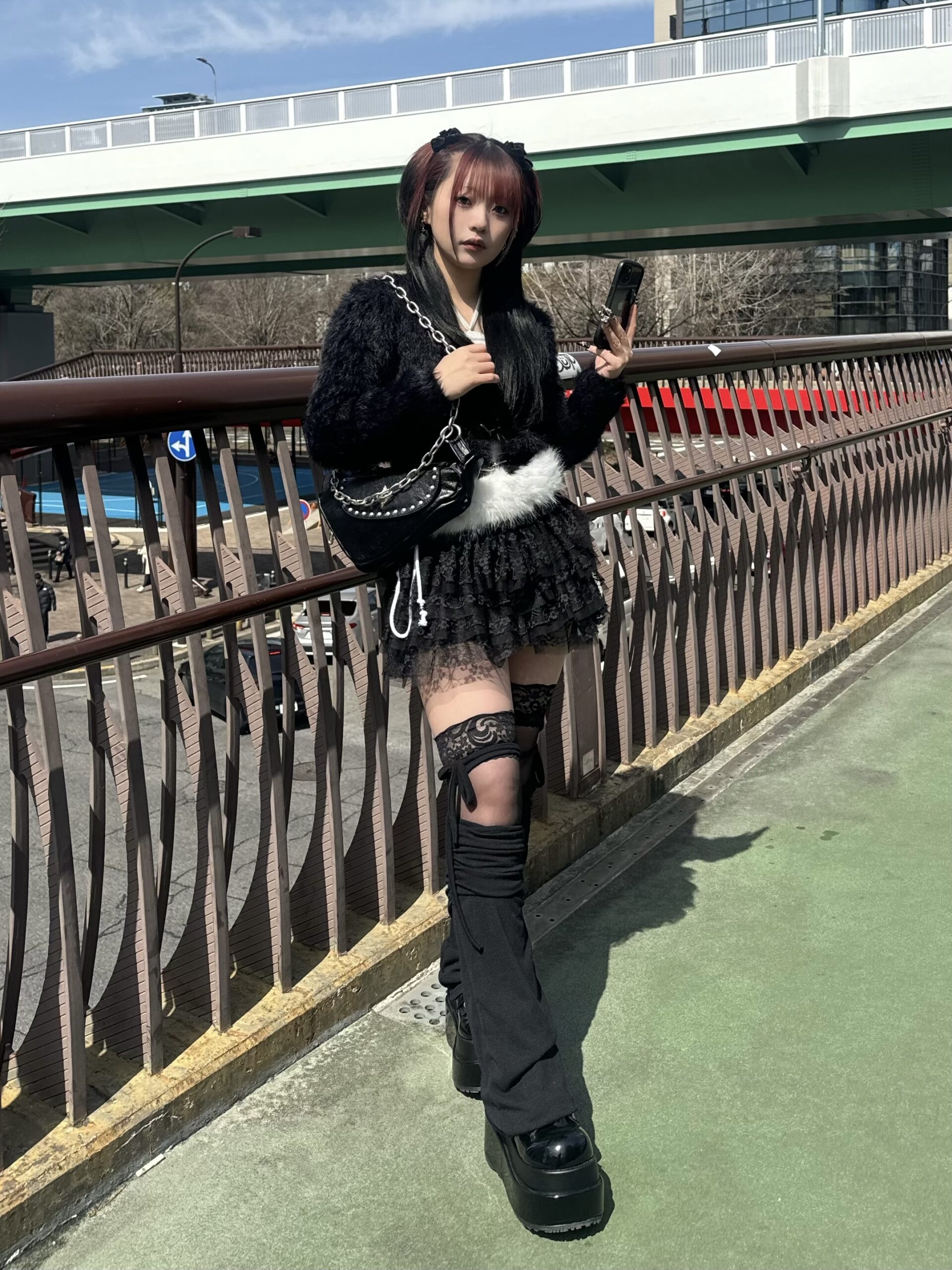 ★eessay★DOT CANCAN SKIRT - CHARCOAL★正規品/韓国送料込 受注制【XU DOG】cancan lace mini skirt (2color) | OUR BRAND