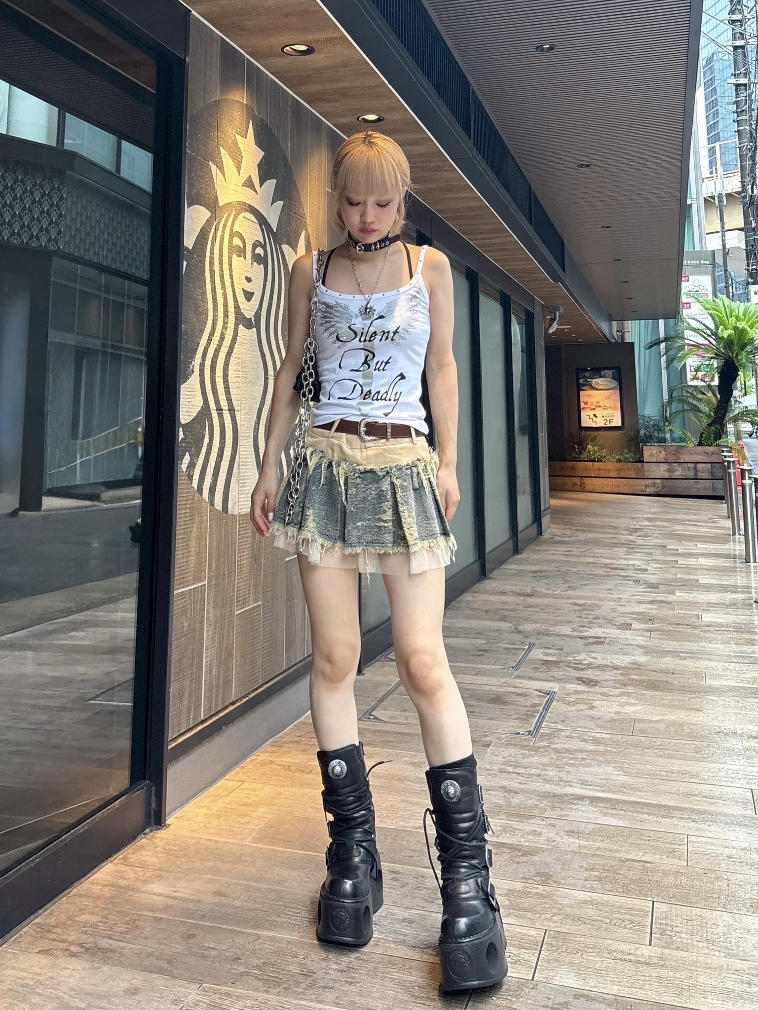 キャミソール 「SETUP‐EXE」CROSS STUDDED SLEEVELESS  / 「セットアップエグゼ」クロススタッズキャミソール SETUP‐EXE】CROSS STUDDED SLEEVELESS / 【セットアップエグゼ