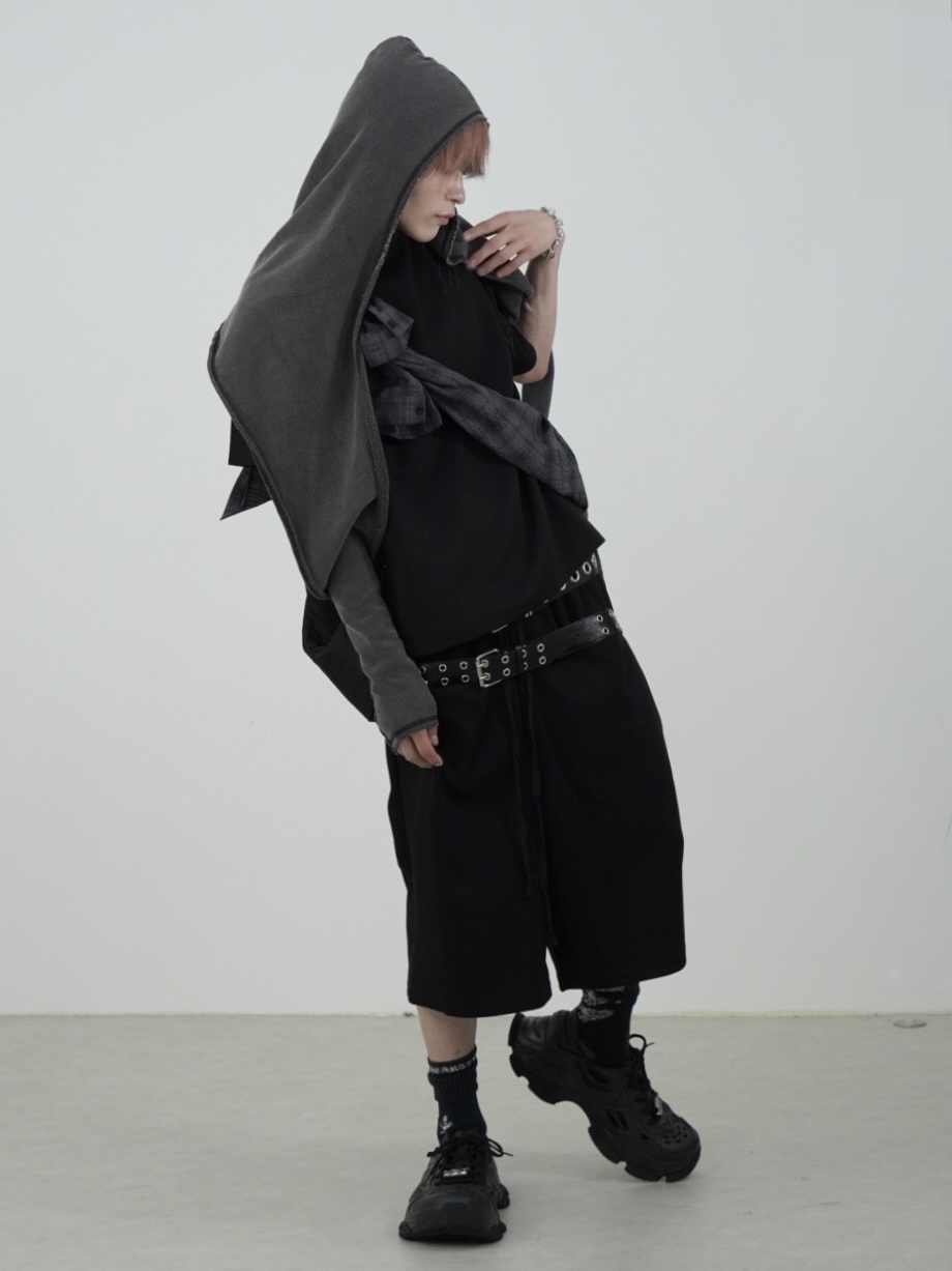 受注制【Nerd out XU】oversized hood check shirt (2color