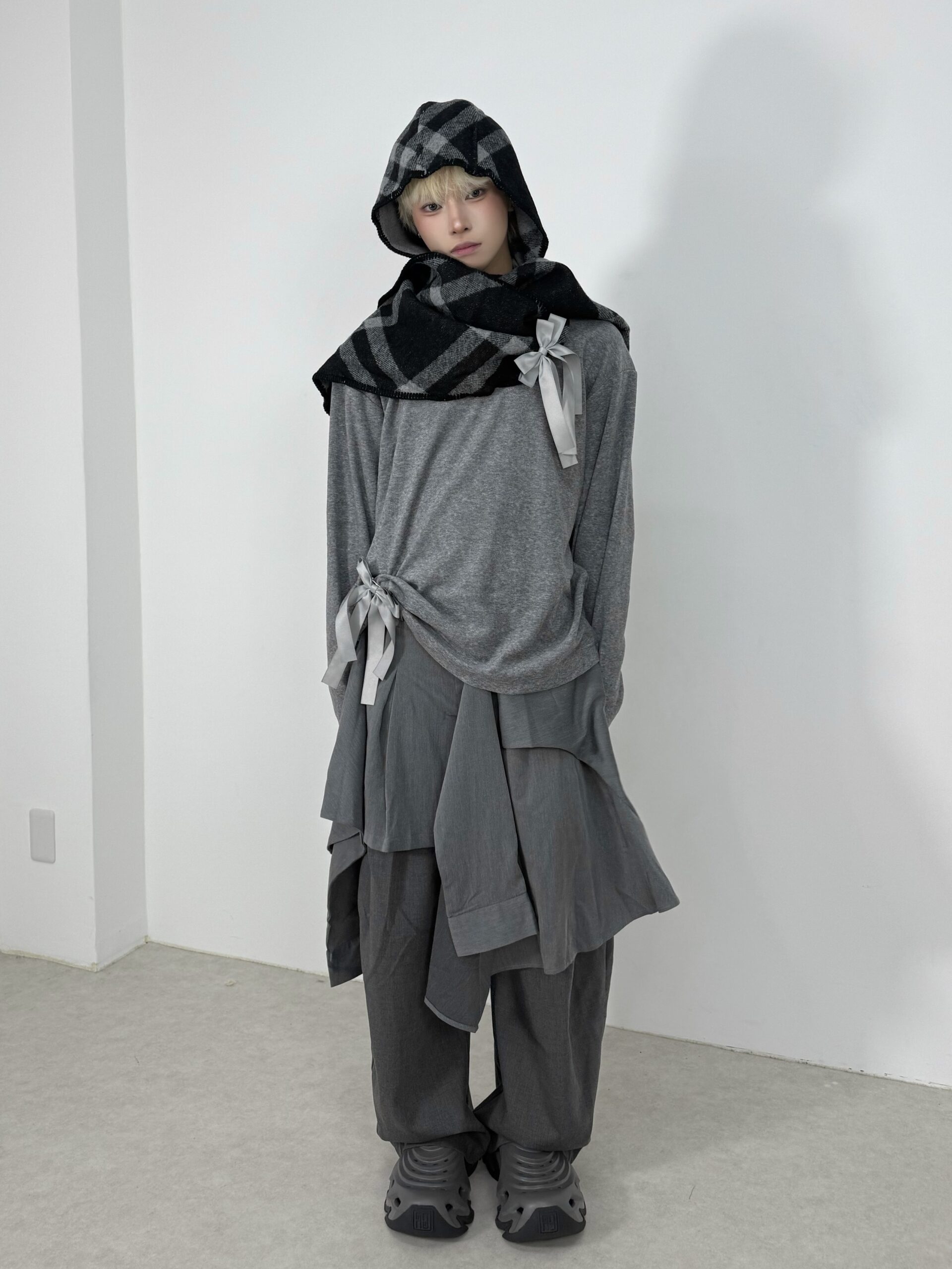受注制【Nerd out XU】knit hood muffler / 【ナードアウトエックス