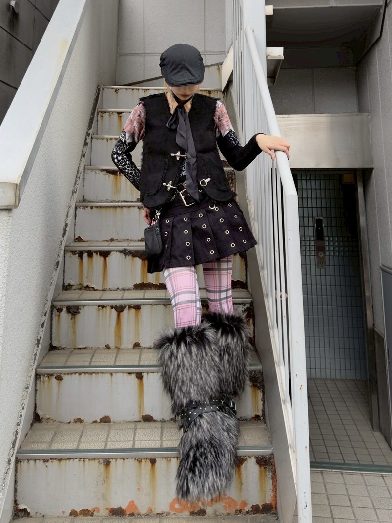 TRIPP NYC スカート POST JUNK / 90's TRIPP NYC Black Twill Bondage Skirt [M]